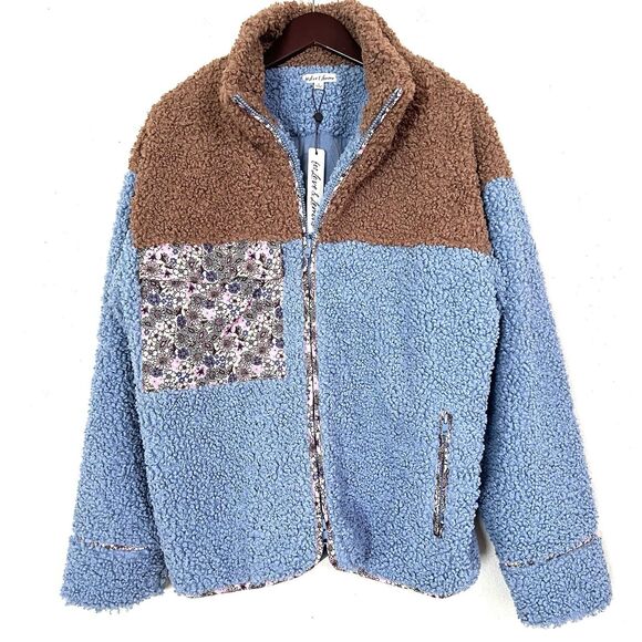 For Love & Lemons Sherpa Jacket Coat Size L - Picture 1 of 8